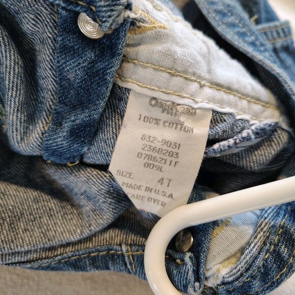 Oshkosh Vtg Boys Denim Bib Overalls Size 4T Made in USA Vestbak Blue - Picture 8 of 9